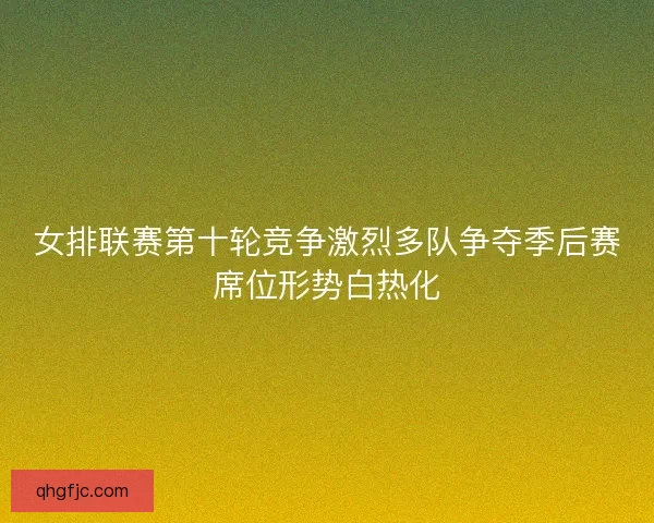 女排联赛第十轮竞争激烈多队争夺季后赛席位形势白热化